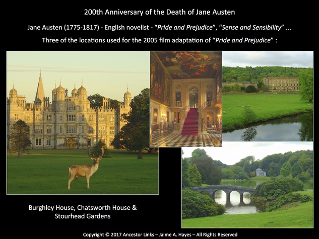 200th Anniversary of the death of Jane Austen - English novelist