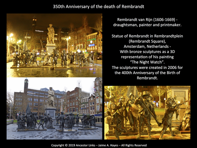 350th Anniversary of the death of Rembrandt