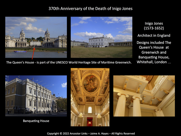 370th Anniversary of the Death of Inigo Jones