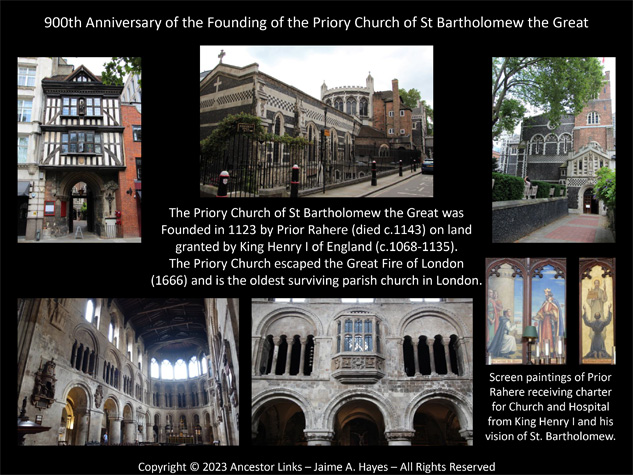 900th Anniversary of the Founding of the Priory Church of
          St Bartholomew the Great