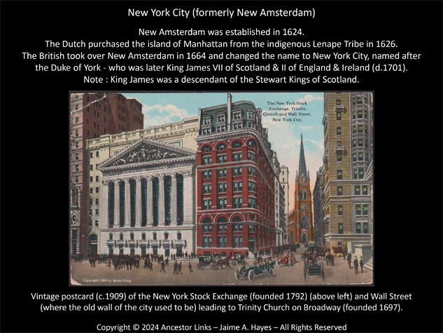 400th Anniversary of the Establishment of New Amsterdam -
          later renamed New York City
