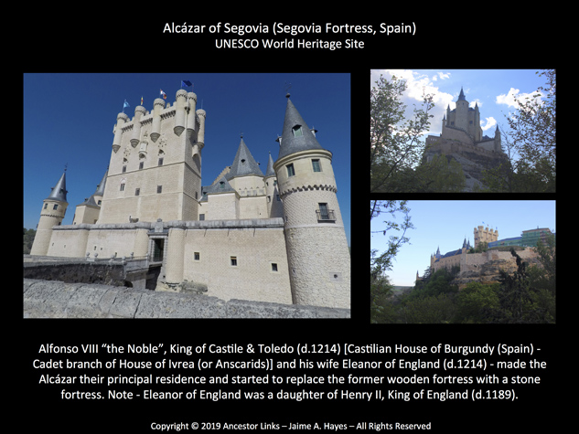 Alcázar of Segovia, Spain - and Alfonso VIII, King of Castile