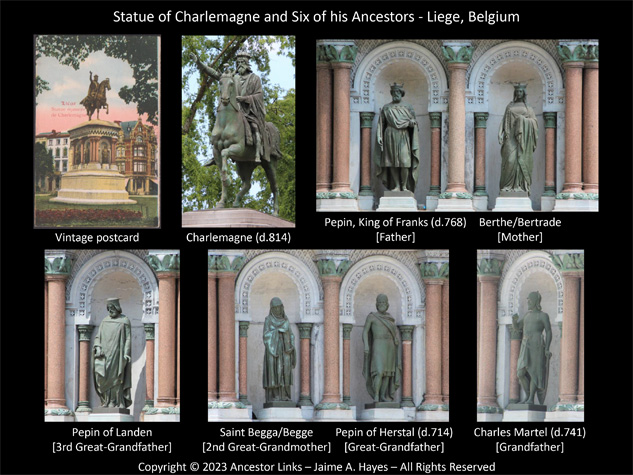 Statue of Charlemagne and Six of his Ancestors - Liege,
          Belgium