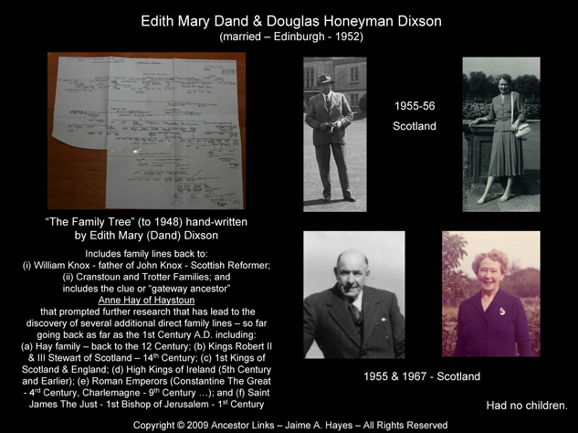 Edith Mary Dand & Douglas Honeyman Dixson - Edinburgh