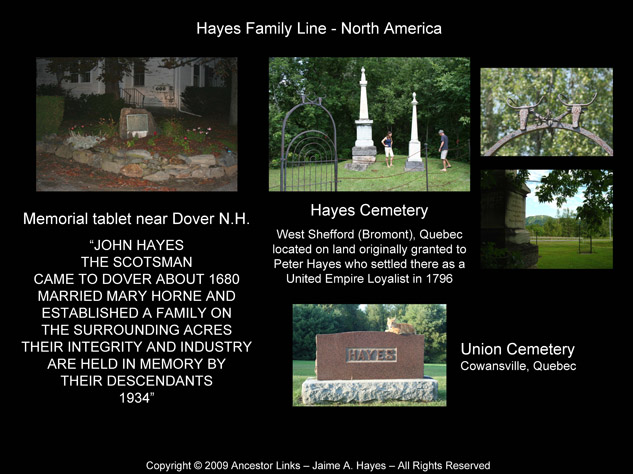 Hayes Memorials and Gravestones