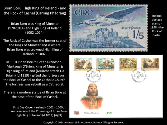 Brian Boru, High King of Ireland - and the Rock of
          Cashel