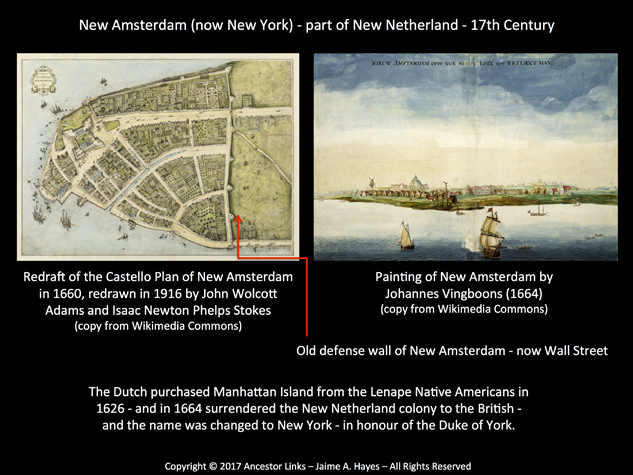 New Amsterdam (now New York) - part of New Netherland - 17th Century