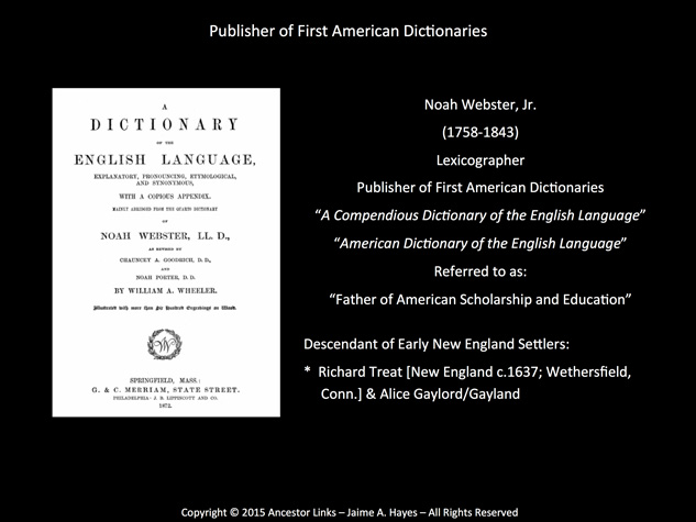 Noah Webster - Publisher of First American Dictionaries