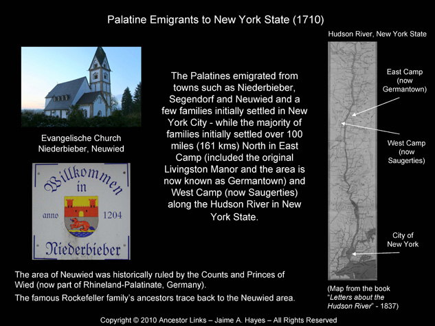 Palatine Emigrants to New York State in 1710