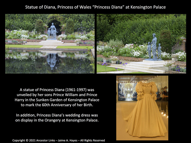 Statue of Princess Diana at Kensington Palace