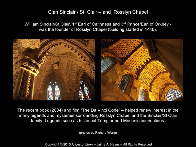 Clan Sinclair - and Rosslyn Chapel