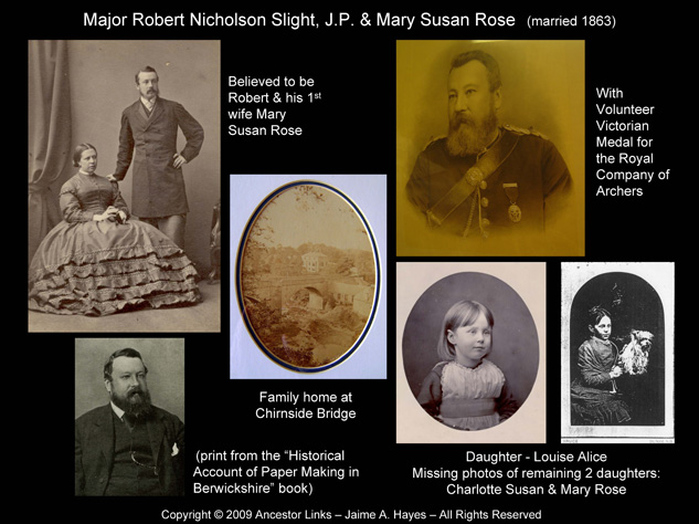 Major Robert Nicholson Slight & Mary Susan Rose
