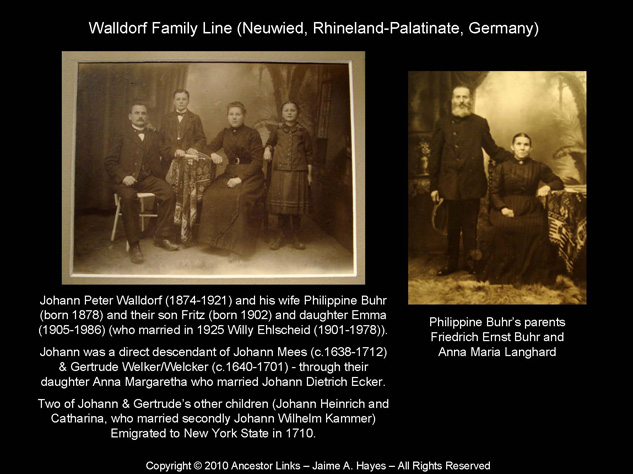 Johann Peter Walldorf and Philippine Buhr and family