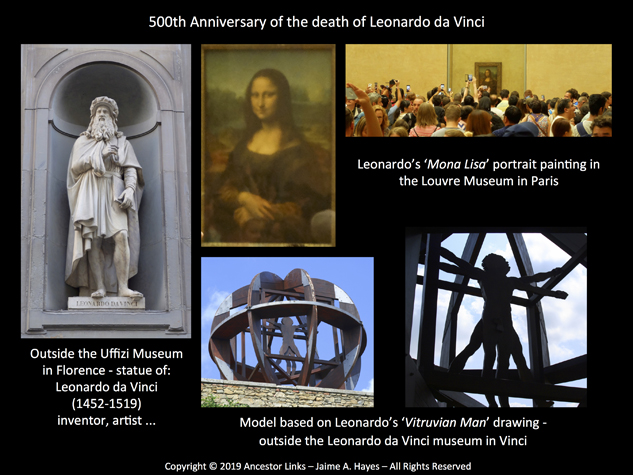 500th Anniversary of the death of Leonardo da Vinci