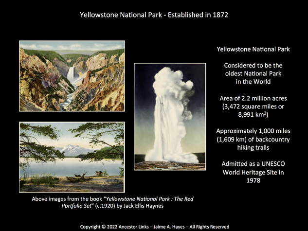 150th Anniversary - Establishment of Yellowstone National
          Park