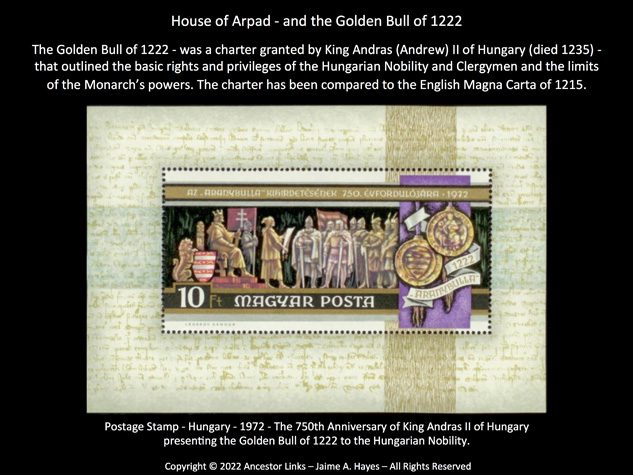 House of Arpad - and the Golden Bull of 1222