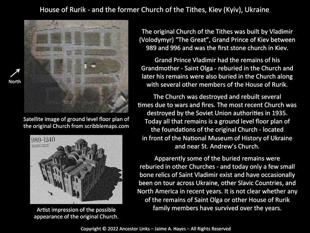 House of Rurik - and the former Church of the Tithes, Kiev, Ukraine