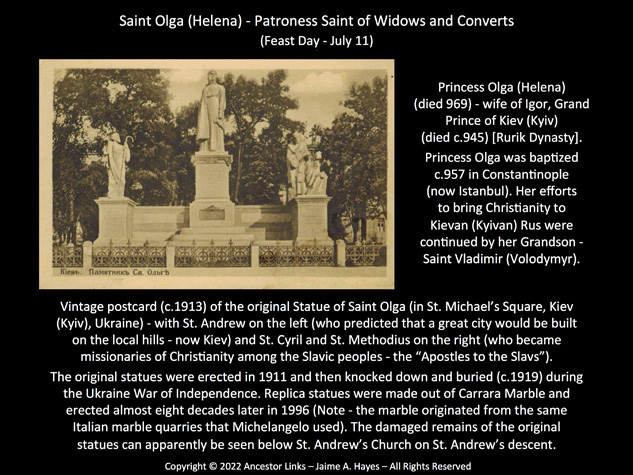 Statue of Saint Olga of Kiev - Patroness Saint of Widows and Converts
