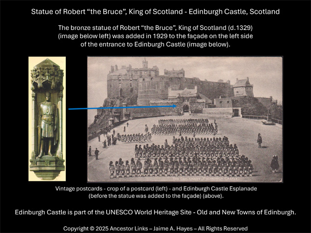 Statue of Robert the Bruce, King of Scotland - Edinburgh
          Castle