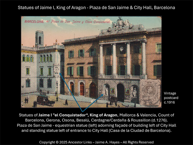 Statues of Jaime I, King of Aragon - Barcelona